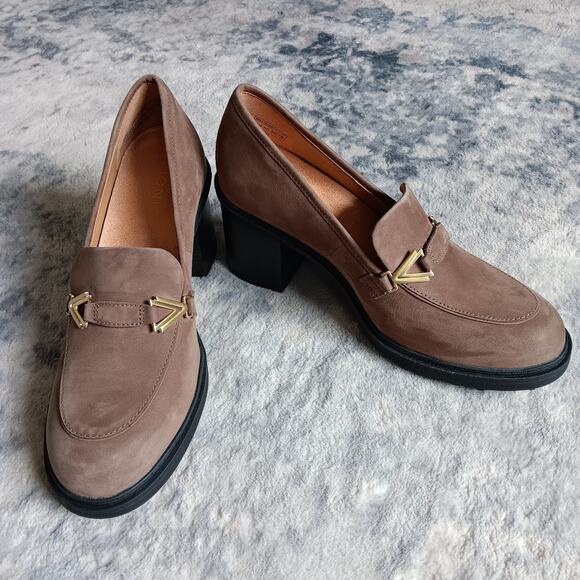 Vionic Tiburon Women's Slip-on Heeled Loafer Driftwood - 9 Medium - Picture 1 of 12